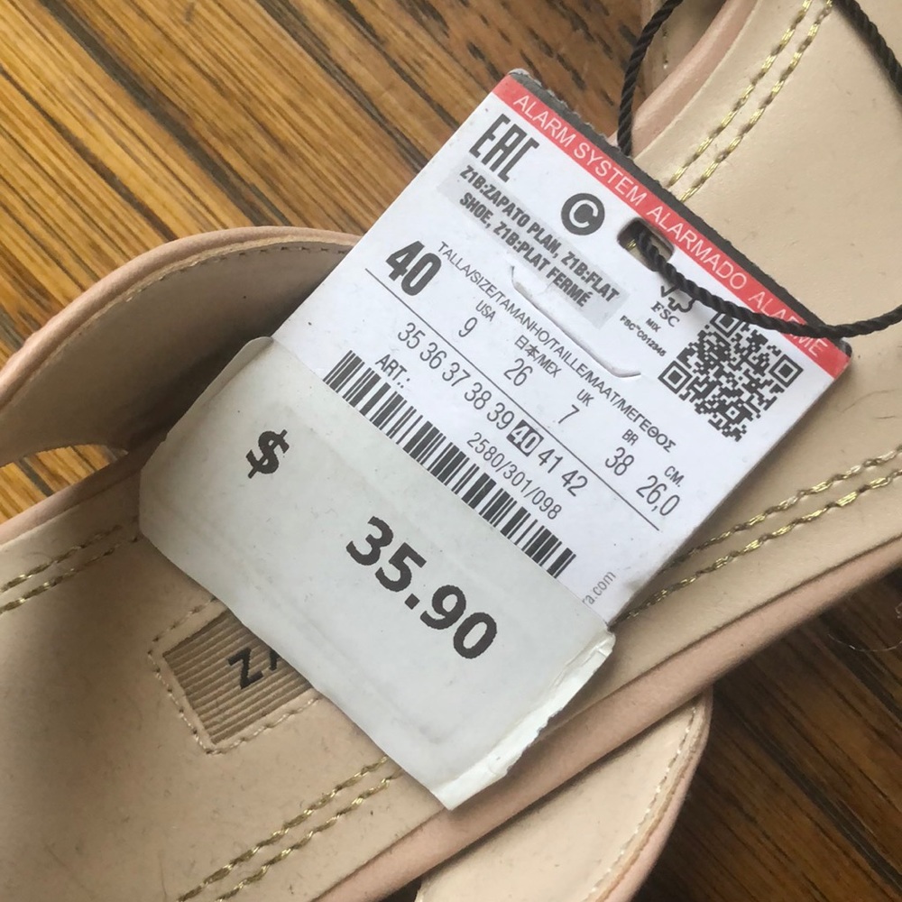 Zara Basic BRAND NEW pointed flat/sandal - Picture 4 of 6